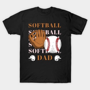 My Favorite Softball Player Calls Me Dad Gift for Softball Father daddy T-Shirt